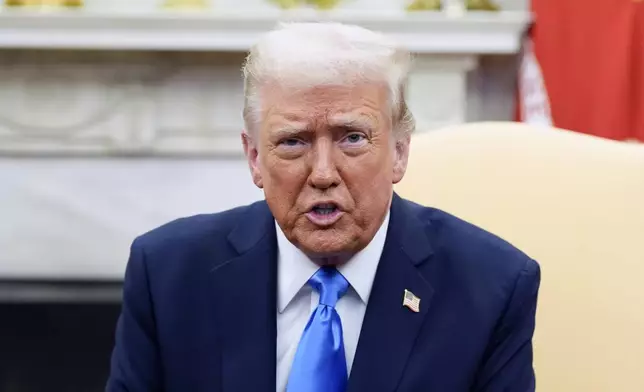 President Donald Trump speaks during a meeting with Jordan's King Abdullah II in the Oval Office at the White House, Tuesday, Feb. 11, 2025, in Washington. (Photo/Alex Brandon)