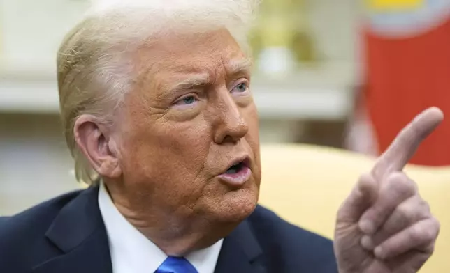 President Donald Trump speaks during a meeting with Jordan's King Abdullah II in the Oval Office at the White House, Tuesday, Feb. 11, 2025, in Washington. (Photo/Alex Brandon)