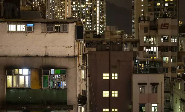 A general view of the residential area in Sham Shui Po district of Hong Kong, on Feb. 6, 2025. (AP Photo/Chan Long Hei)