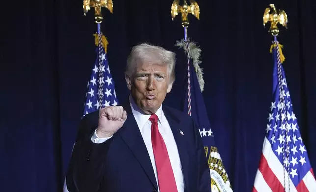 President Donald Trump attends the National Prayer Breakfast at Washington Hilton, Thursday, Feb. 6, 2025, in Washington. (AP Photo/Evan Vucci)