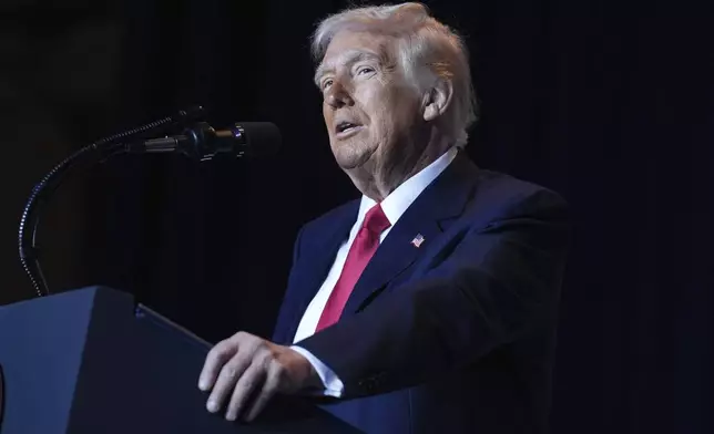 President Donald Trump speaks during the National Prayer Breakfast at Washington Hilton, Thursday, Feb. 6, 2025, in Washington. (AP Photo/Evan Vucci)