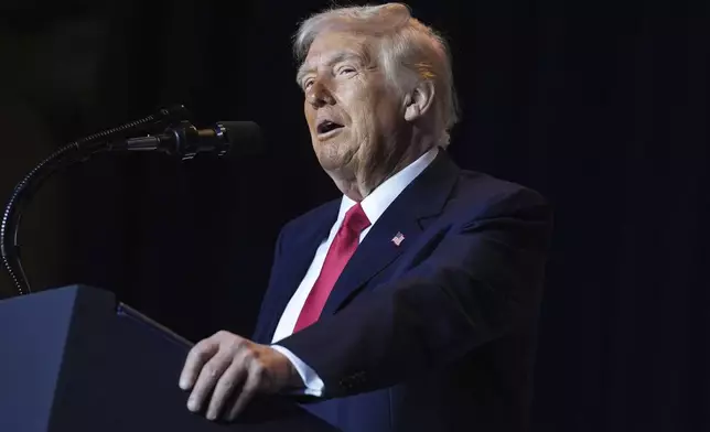 President Donald Trump speaks during the National Prayer Breakfast at Washington Hilton, Thursday, Feb. 6, 2025, in Washington. (AP Photo/Evan Vucci)