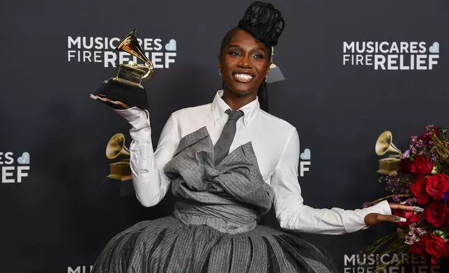 Doechii poses in the press room with the award for best rap album for "Alligator Bites Never Heal" during the 67th annual Grammy Awards on Sunday, Feb. 2, 2025, in Los Angeles. (Photo by Richard Shotwell/Invision/AP)