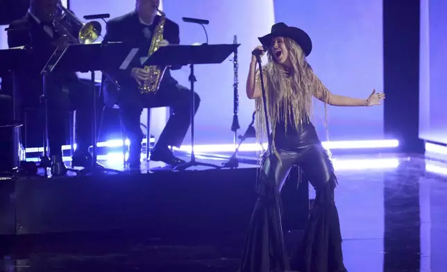 Lainey Wilson performs 'Let the Good Times Roll' during the 67th annual Grammy Awards on Sunday, Feb. 2, 2025, in Los Angeles. (AP Photo/Chris Pizzello)