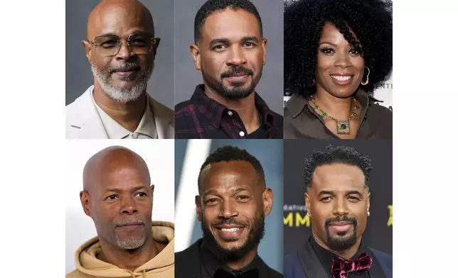 This combination of photos show members of the Wayans family, top row from left, Damon Sr., Damon Jr., Kim, Keenan Ivory, Marlon and Shawn. (AP Photo)