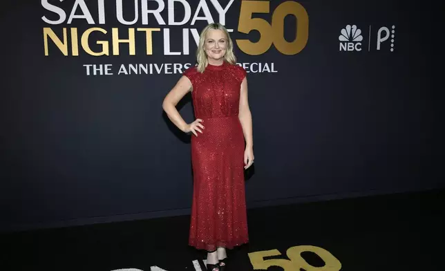 Amy Poehler attends "SNL50: The Anniversary Special" at Rockefeller Plaza on Sunday, Feb. 16, 2025, in New York. (Photo by Evan Agostini/Invision/AP)