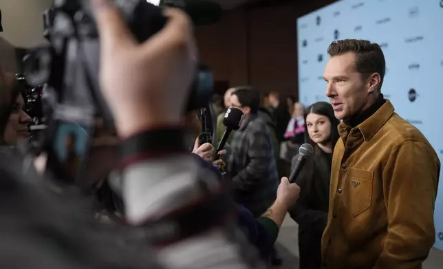 Benedict Cumberbatch attends the premiere of "The Thing with Feathers" during the Sundance Film Festival on Saturday, Jan. 25, 2025, at the Eccles Theatre in Park City, Utah. (Photo by Charles Sykes/Invision/AP)
