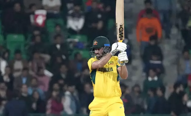Australia's Matthew Short bats during the ICC Champions Trophy cricket match between Australia and England, in Lahore, Pakistan, Saturday, Feb. 22, 2025. (AP Photo/K.M. Chaudary)