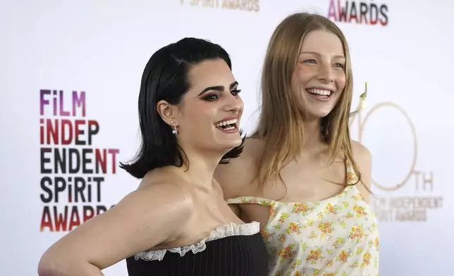 Nava Mau, left, and Hunter Schafer arrive at the Film Independent Spirit Awards on Saturday, Feb. 22, 2025, in Santa Monica, Calif. (Photo by Jordan Strauss/Invision/AP)