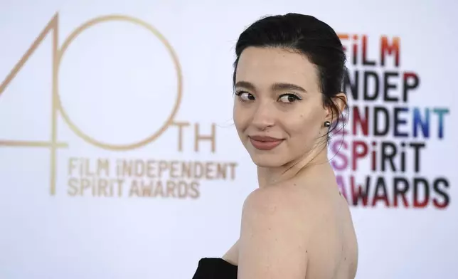 Mikey Madison arrives at the Film Independent Spirit Awards on Saturday, Feb. 22, 2025, in Santa Monica, Calif. (Photo by Jordan Strauss/Invision/AP)