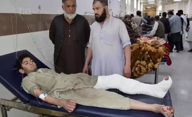 Injured victim of a roadside bomb explosion receives a treatment at hospital in Quetta, Pakistan, Friday, Feb. 28, 2025. (AP Photo/Arshad Butt)