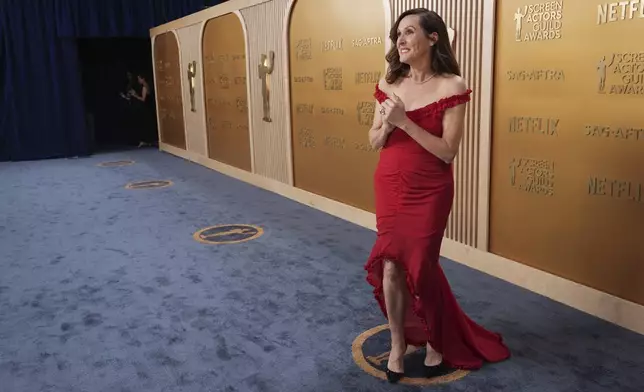 Molly Shannon arrives at the 31st annual Screen Actors Guild Awards on Sunday, Feb. 23, 2025, at the Shrine Auditorium in Los Angeles. (AP Photo/Chris Pizzello)