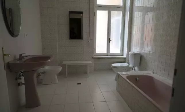 An interior view of Villa 31 where the late communist dictator Enver Hoxha, once a symbol of totalitarian rule used to live, in Tirana, Albania, Friday, Feb. 7, 2025. (AP Photo/Vlasov Sulaj)