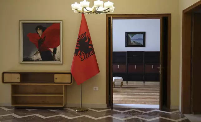 An interior view of Villa 31 where the late communist dictator Enver Hoxha, once a symbol of totalitarian rule used to live, in Tirana, Albania, Friday, Feb. 7, 2025. (AP Photo/Vlasov Sulaj)