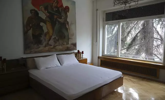 An interior view of Villa 31 where the late communist dictator Enver Hoxha, once a symbol of totalitarian rule used to live, in Tirana, Albania, Friday, Feb. 7, 2025. (AP Photo/Vlasov Sulaj)