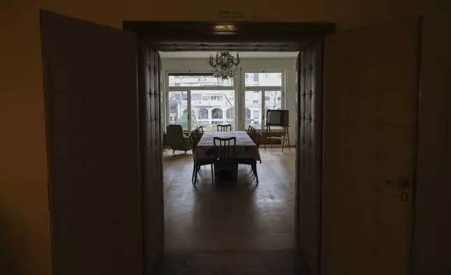 An interior view of Villa 31 where the late communist dictator Enver Hoxha, once a symbol of totalitarian rule used to live, in Tirana, Albania, Friday, Feb. 7, 2025. (AP Photo/Vlasov Sulaj)