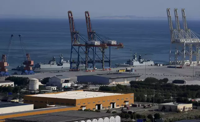 Pakistan Navy ships berth at Gwadar port in the coastal city of Gwadar, in the southwest Pakistani province of Balochistan, Jan. 15, 2025. (AP Photo/Anjum Naveed)