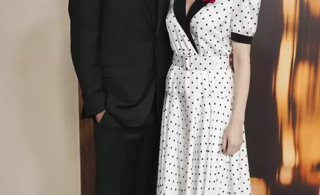 Denis Villeneuve, left, and Tanya Lapointe arrive at the Oscars Nominees Dinner on Tuesday, Feb. 25, 2025, at the Academy Museum of Motion Pictures in Los Angeles. (Photo by Jordan Strauss/Invision/AP)