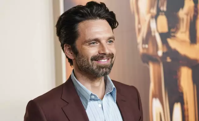 Sebastian Stan arrives at the Oscars Nominees Dinner on Tuesday, Feb. 25, 2025, at the Academy Museum of Motion Pictures in Los Angeles. (Photo by Jordan Strauss/Invision/AP)