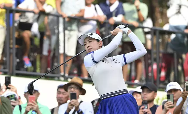 Yealimi Noh of the U.S. watches her shot on the 1st hole during the first round of the LPGA Honda Thailand golf tournament in Pattaya, southern Thailand, Thursday, Feb. 20, 2025. (AP Photo/Kittinun Rodsupan)