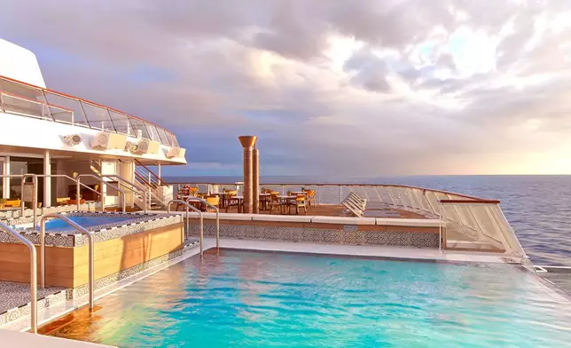 Viking today announced its new 2026-2027 World Cruise itineraries, including the Viking World Voyage III, which will journey around the world in 170 days, visiting 41 countries with 82 guided tours and overnight stays in 18 cities. Pictured here, the Aquavit Terrace and infinity pool which can be found on Viking’s award-winning ocean fleet of sister ships. For more information, visit www.viking.com. (Photo: Business Wire)