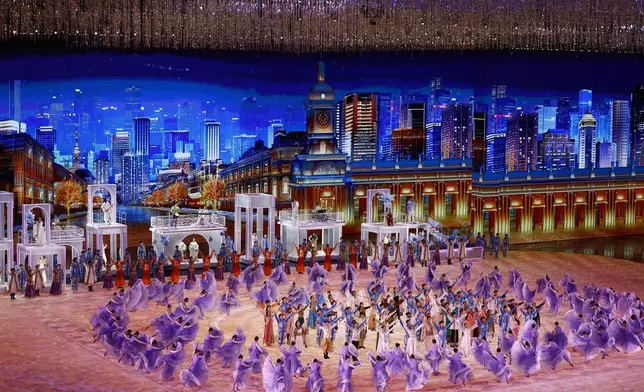 Performers during the opening ceremony of the 9th Asian Winter Games in Harbin, China, Friday, Feb. 7, 2025. (Issei Kato/Pool Photo via AP)