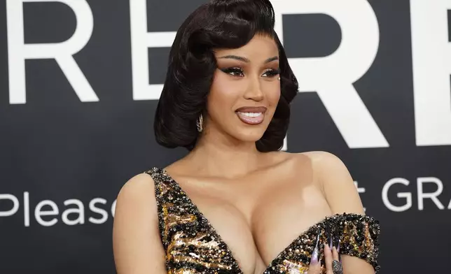 Cardi B arrives at the 67th annual Grammy Awards on Sunday, Feb. 2, 2025, in Los Angeles. (Photo by Jordan Strauss/Invision/AP)