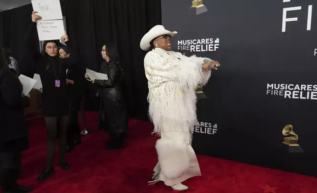 Atia Boggs arrives at the 67th annual Grammy Awards on Sunday, Feb. 2, 2025, in Los Angeles. (Photo by Jordan Strauss/Invision/AP)