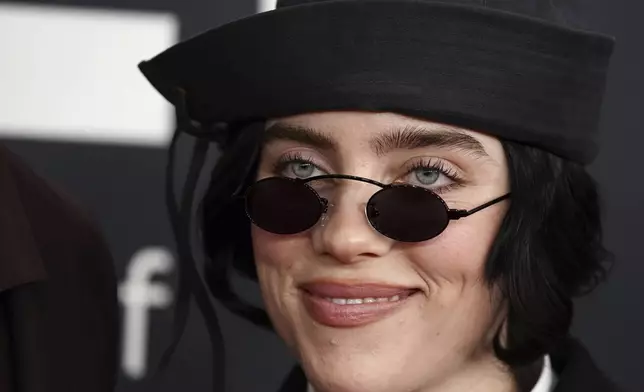 Billie Eilish arrives at the 67th annual Grammy Awards on Sunday, Feb. 2, 2025, in Los Angeles. (Photo by Jordan Strauss/Invision/AP)
