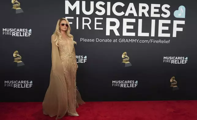 Paris Hilton arrives at the 67th annual Grammy Awards on Sunday, Feb. 2, 2025, in Los Angeles. (Photo by Jordan Strauss/Invision/AP)