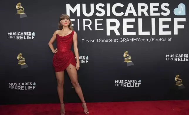 Taylor Swift arrives at the 67th annual Grammy Awards on Sunday, Feb. 2, 2025, in Los Angeles. (Photo by Jordan Strauss/Invision/AP)