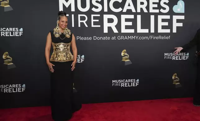 Alicia Keys arrives at the 67th annual Grammy Awards on Sunday, Feb. 2, 2025, in Los Angeles. (Photo by Jordan Strauss/Invision/AP)