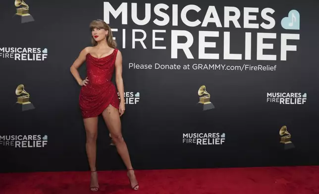 Taylor Swift arrives at the 67th annual Grammy Awards on Sunday, Feb. 2, 2025, in Los Angeles. (Photo by Jordan Strauss/Invision/AP)