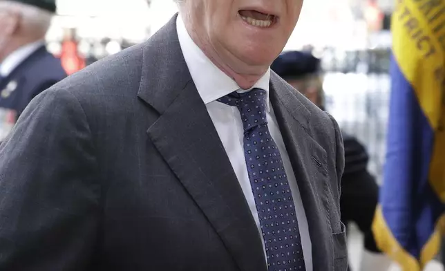 FILE - Peter Mandelson, British Labour politician, arrives at a memorial service for former leader of the Liberal Democrats Lord Paddy Ashdown at Westminster Abbey in London, Sept. 10, 2019. (AP Photo/Kirsty Wigglesworth, File)