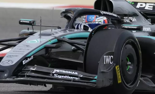 Mercedes driver Andrea Kimi Antonelli of Italy in action during a Formula One pre-season test at the Bahrain International Circuit in Sakhir, Bahrain, Wednesday, Feb. 26, 2025. (AP Photo/Darko Bandic)
