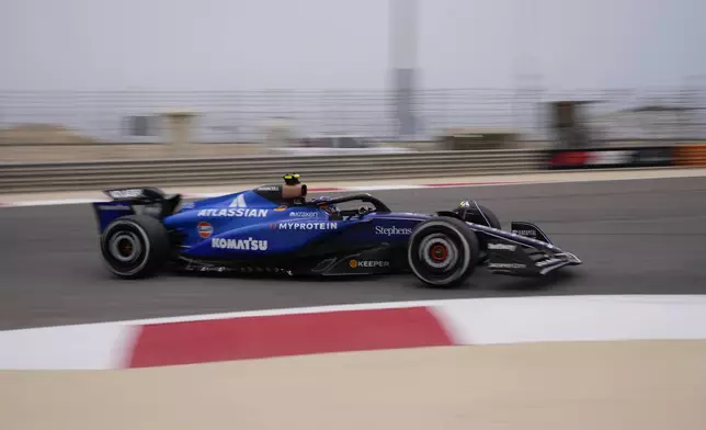 Williams driver Carlos Sainz of Spain in action during a Formula One pre-season test at the Bahrain International Circuit in Sakhir, Bahrain, Wednesday, Feb. 26, 2025. (AP Photo/Darko Bandic)