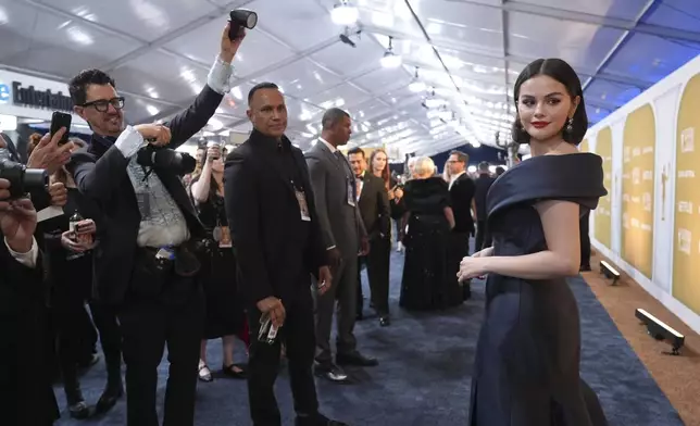 Selena Gomez arrives at the 31st annual Screen Actors Guild Awards on Sunday, Feb. 23, 2025, at the Shrine Auditorium in Los Angeles. (AP Photo/Chris Pizzello)
