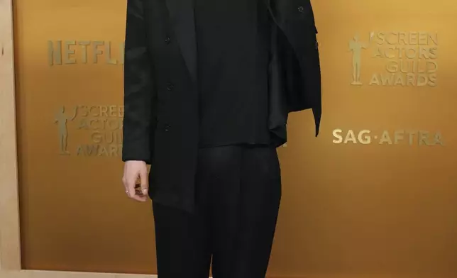 Mark Eydelshteyn arrives at the 31st annual Screen Actors Guild Awards on Sunday, Feb. 23, 2025, at the Shrine Auditorium in Los Angeles. (Photo by Jordan Strauss/Invision/AP)