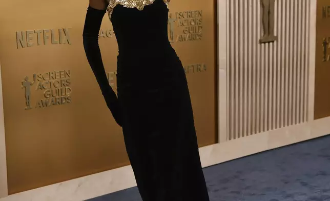 Keke Palmer arrives at the 31st annual Screen Actors Guild Awards on Sunday, Feb. 23, 2025, at the Shrine Auditorium in Los Angeles. (Photo by Richard Shotwell/Invision/AP)