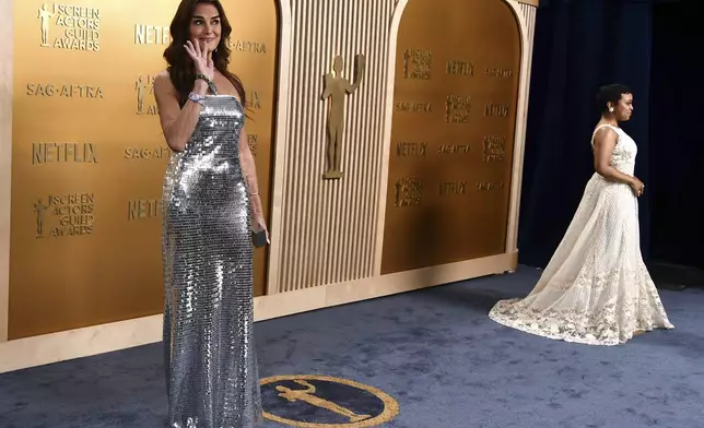 Brooke Shields, left, and Quinta Brunson arrive at the 31st annual Screen Actors Guild Awards on Sunday, Feb. 23, 2025, at the Shrine Auditorium in Los Angeles. (Photo by Richard Shotwell/Invision/AP)