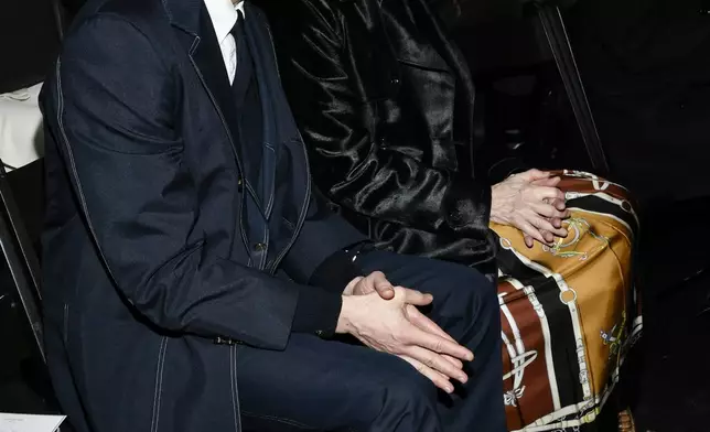 Adrien Brody, left, and Anna Wintour attend the Thom Browne Fall/Winter 2025 fashion show as part of New York Fashion Week on Tuesday, Feb. 11, 2025, at The Shed in New York. (Photo by Evan Agostini/Invision/AP)