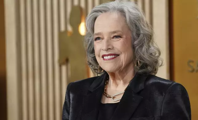 Kathy Bates arrives at the 31st annual Screen Actors Guild Awards on Sunday, Feb. 23, 2025, at the Shrine Auditorium in Los Angeles. (Photo by Jordan Strauss/Invision/AP)