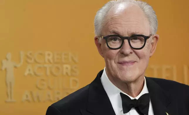 John Lithgow arrives at the 31st annual Screen Actors Guild Awards on Sunday, Feb. 23, 2025, at the Shrine Auditorium in Los Angeles. (Photo by Jordan Strauss/Invision/AP)