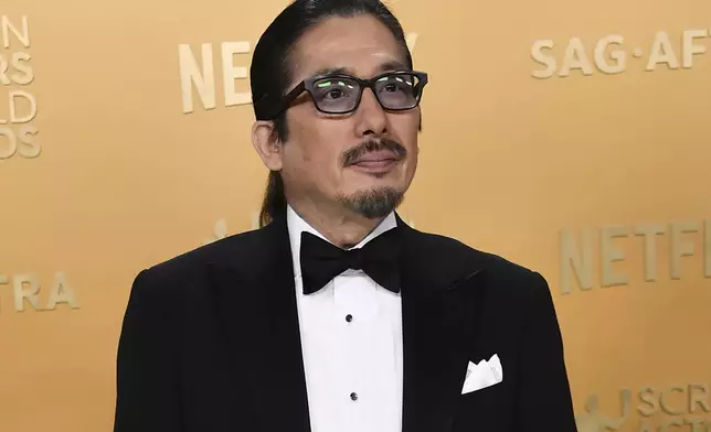 Hiroyuki Sanada arrives at the 31st annual Screen Actors Guild Awards on Sunday, Feb. 23, 2025, at the Shrine Auditorium in Los Angeles. (Photo by Richard Shotwell/Invision/AP)