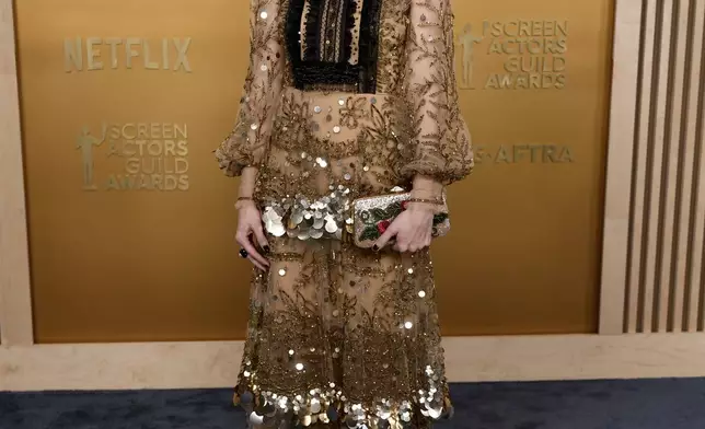 Gia Coppola arrives at the 31st annual Screen Actors Guild Awards on Sunday, Feb. 23, 2025, at the Shrine Auditorium in Los Angeles. (Photo by Richard Shotwell/Invision/AP)