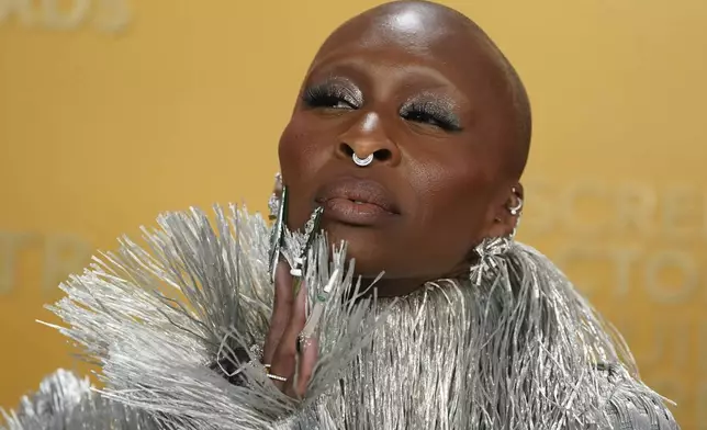 Cynthia Erivo arrives at the 31st annual Screen Actors Guild Awards on Sunday, Feb. 23, 2025, at the Shrine Auditorium in Los Angeles. (Photo by Jordan Strauss/Invision/AP)