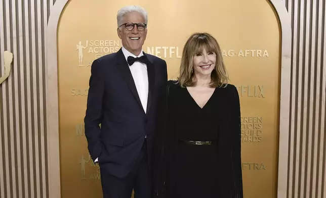 Ted Danson, left, and Mary Steenburgen arrive at the 31st annual Screen Actors Guild Awards on Sunday, Feb. 23, 2025, at the Shrine Auditorium in Los Angeles. (Photo by Richard Shotwell/Invision/AP)
