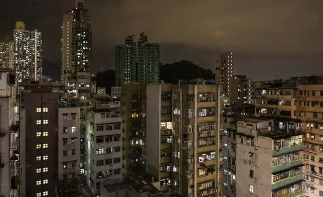 A general view of the residential area in Sham Shui Po district of Hong Kong, on Feb. 6, 2025. (AP Photo/Chan Long Hei)