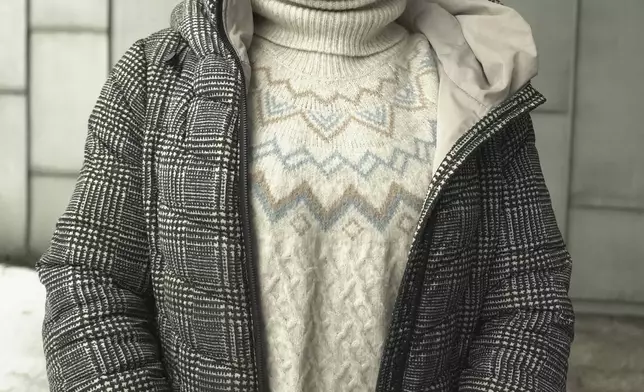 Logeen Faour Shahna, 24 years old, coming to Germany in 2015 from Syria, pose for a photo during an interview with the Associated Press, in Berlin, Germany, Thursday, Feb. 13, 2025. (AP Photo/Pietro De Cristofaro)