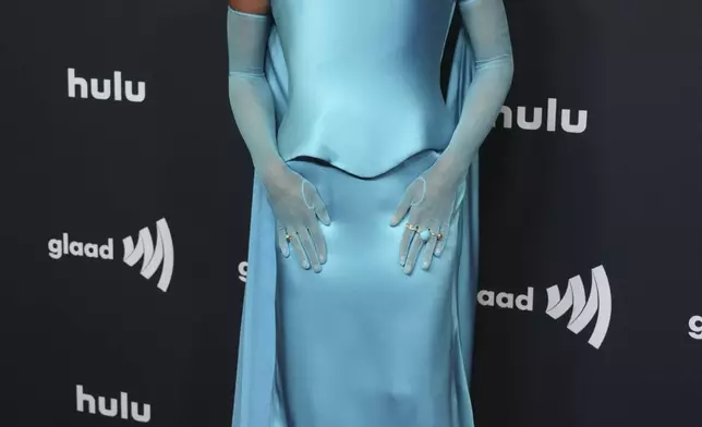 Michaela Jae Rodriguez arrives at the 36th annual GLAAD Media Awards on Thursday March 27, 2025, at the Beverly Hilton Hotel in Beverly Hills, Calif. (Photo by Jordan Strauss/Invision/AP)